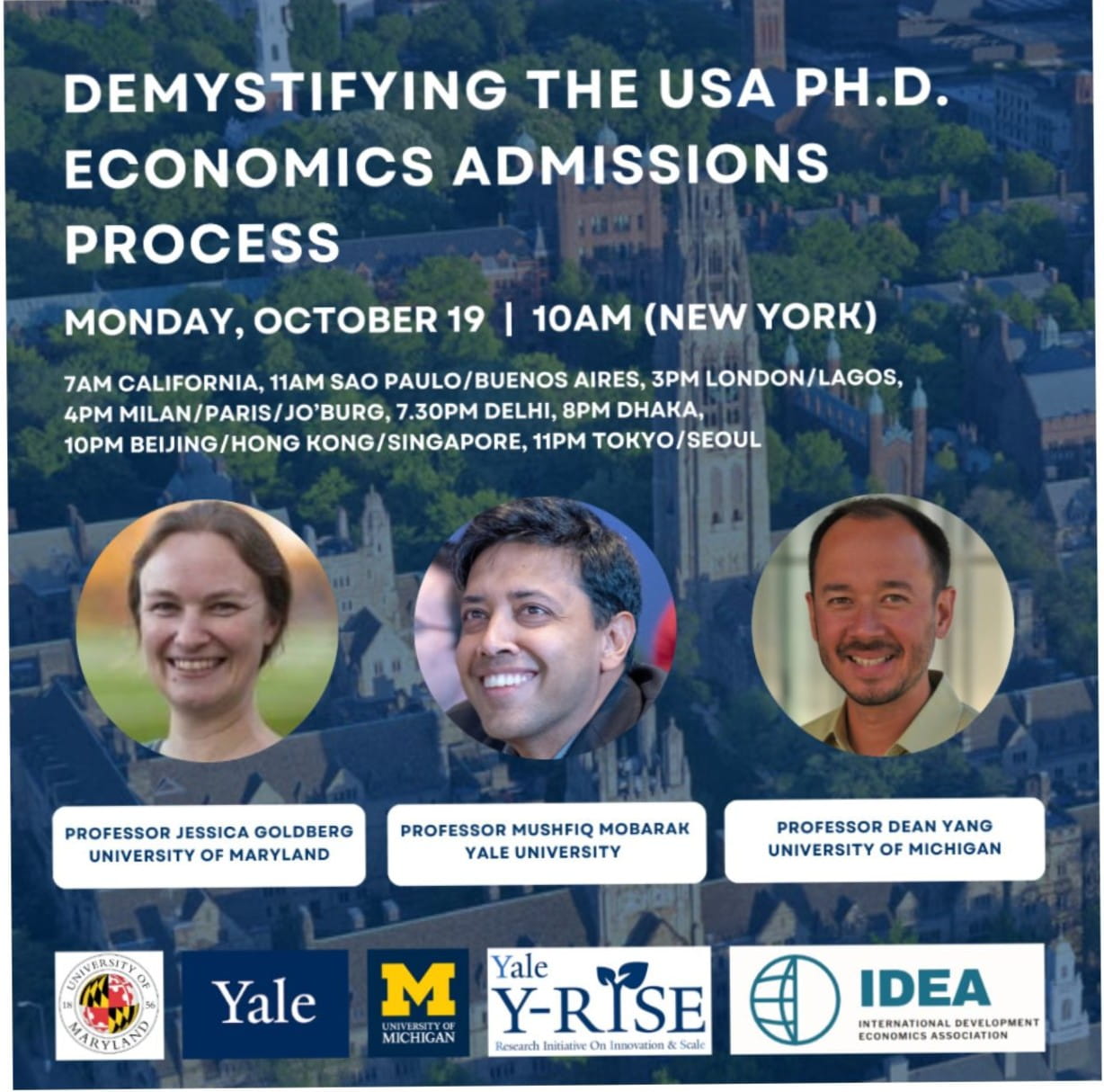 poster of a webinar displaying a brief description and photos of faculty